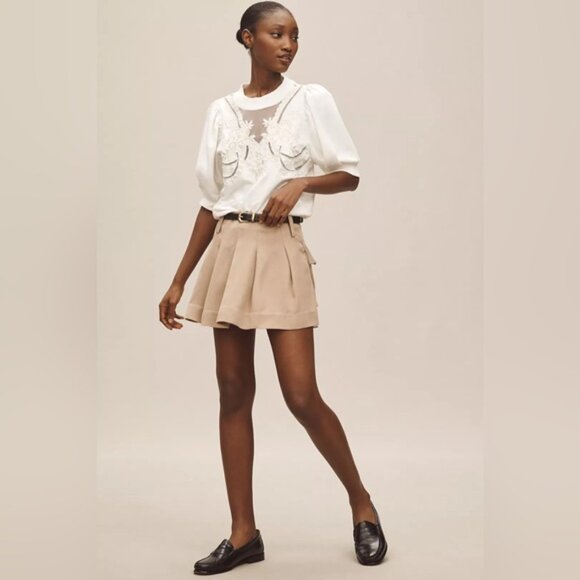 NWT‎ By Anthropologie XS Puff-Sleeve Embellished Elbow-Sleeve Sweatshirt - Picture 7 of 13